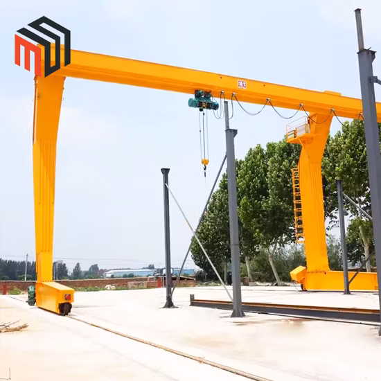 10 toneladas L tipo guindaste de pórtico de viagem do trilho elétrico da grua da única viga de Mhl